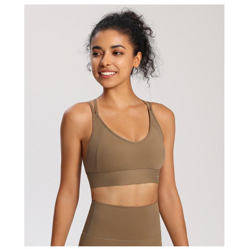 Womens Sports Bra With Front Closure Supportive Compression Workout Top Yoga Running Gym