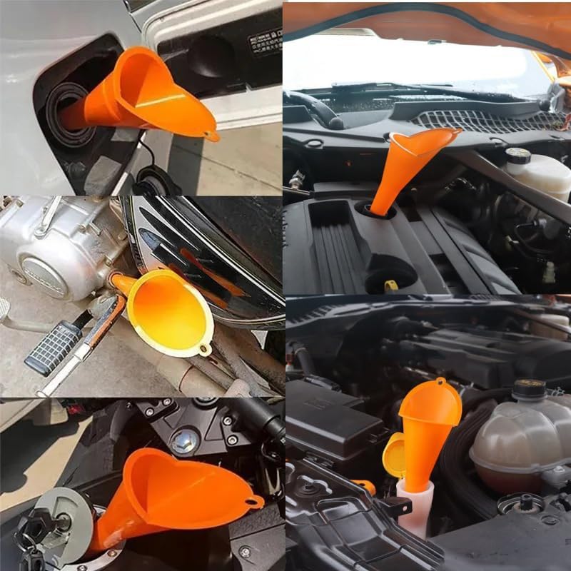 Set of 2 Funnel, Long Neck, Funnel, Universal for Cars, Motorcycles, Refilling,