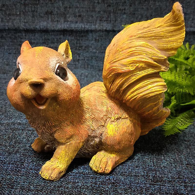 Simulation Squirrel Resin Crafts Ornaments Cute Animal Gardening Potted Ornaments