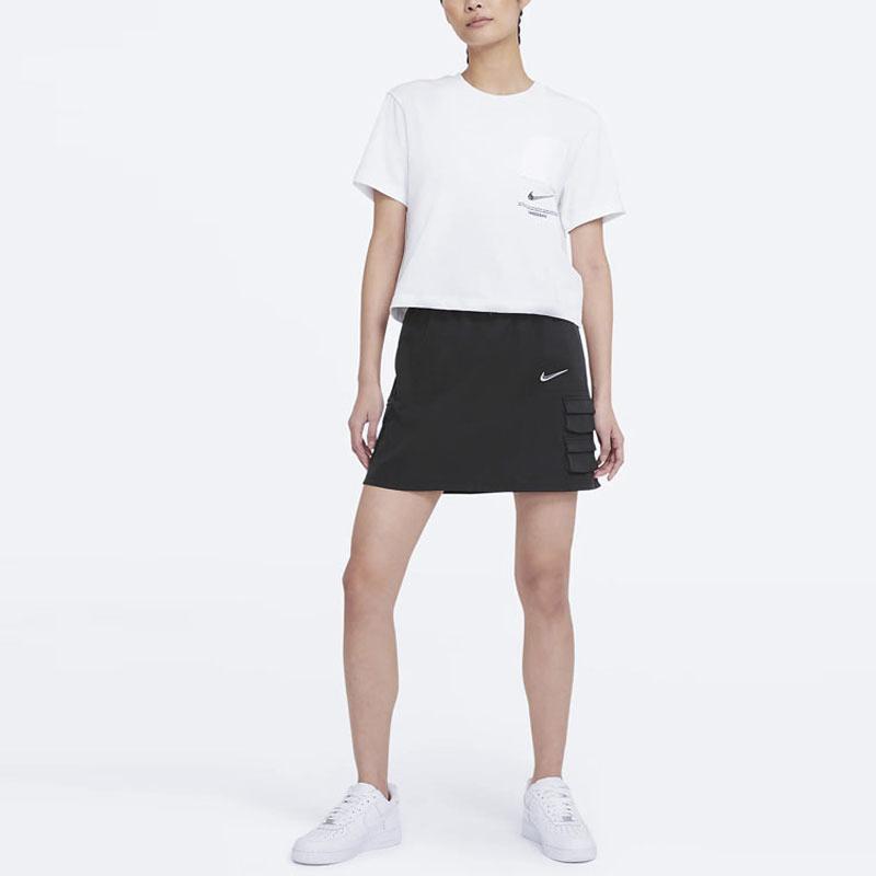 Nike Odzież sportowa Swoosh Krótki top z krótkim rękawem Damskie topy Biały CZ8912-100