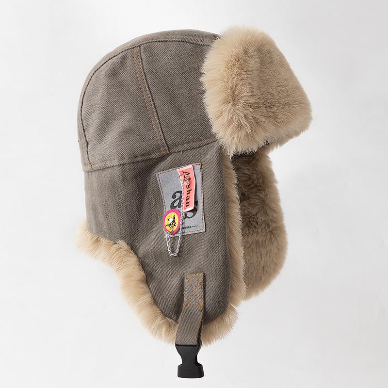 Thunderbolt Hat Men and Women Winter Padded Thickened Ear Protection Cap Cycling Outdoor Ski Ins Warm Cold Cotton Cap