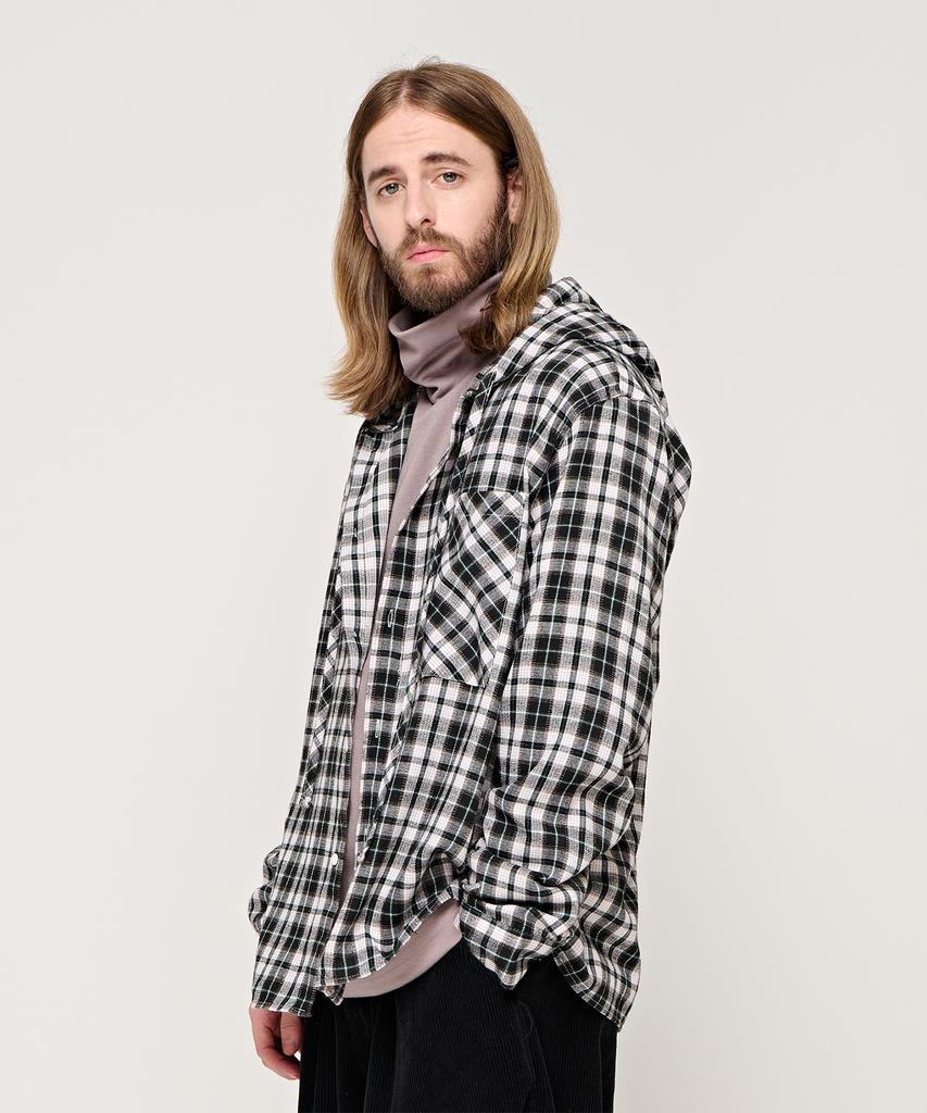 CARGOBROS Cb Bequemes Flanell-Kapuzen-Karopulli (Schwarz)