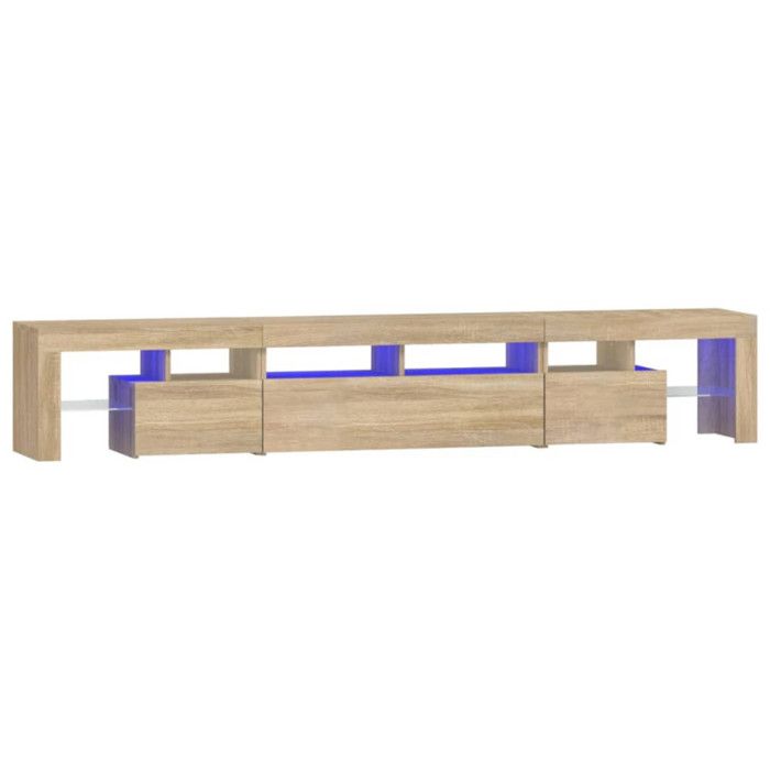 VidaXL Meuble TV avec Lumières LED Centre de Divertissement Rangement Meuble Média Meuble de Salon Salle de Séjour Maison 3152788