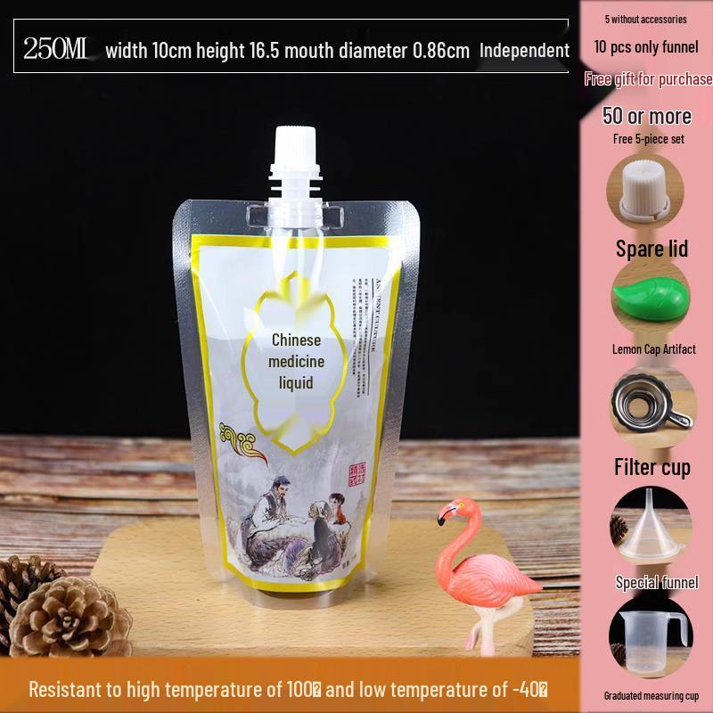 Disposable Transparent Spout Bag for Soy Milk, Chinese Medicine, Soup, or Beverages - Self-Standing and Convenient for Takeaway