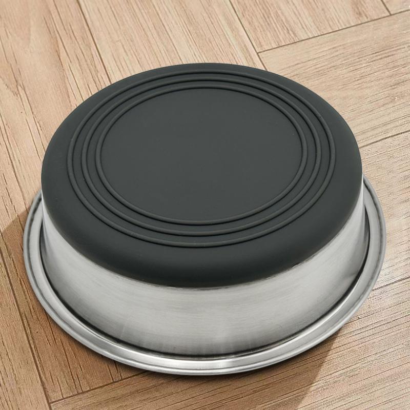 14-26cm Large Capacity Silicone Non-slip Stainless Steel Dog Bowl Drop Resistant Pet Bowl Easy To Clean Dog Cat Feeder Bowl