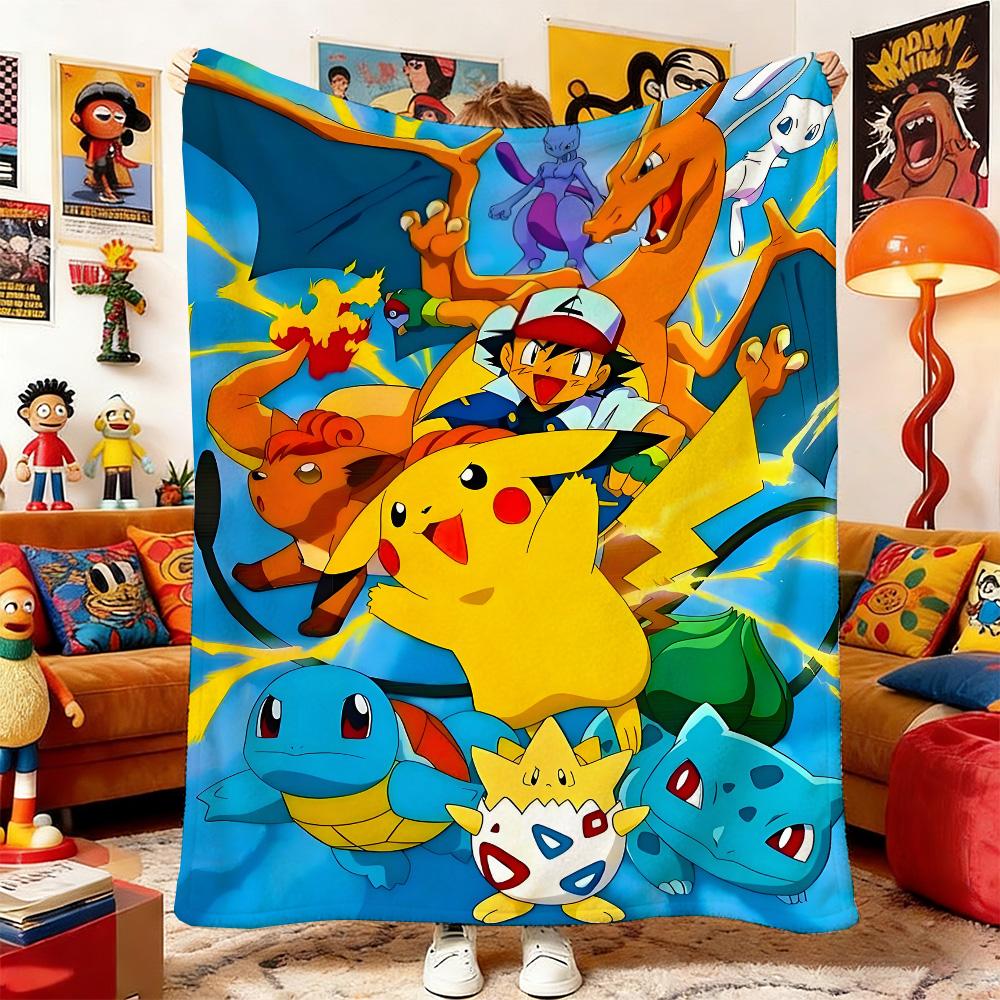 Anime Blanket P-Poke-mons Home and Decoration Sofa Blankets for Bed Bedspread the Bedspreads Picnic Throw & Throws Double Baby
