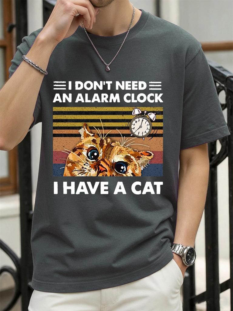 I DonT Need An Alarm Clock I Have A Cat Prints TShirt Women Cotton Summer Tops Soft Loose ONeck T Shirt Casual Womans Clothes
