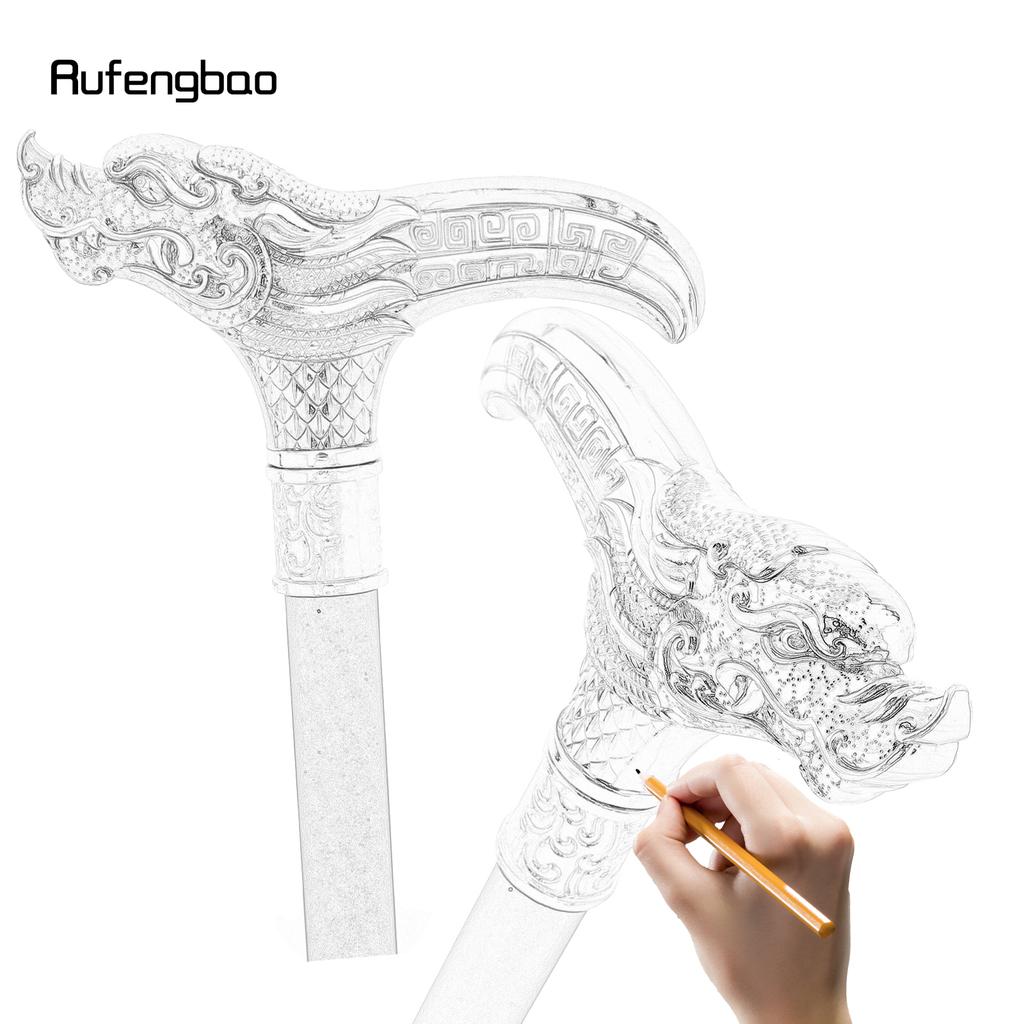Golden Black Dragon Head Walking Cane Fashion Decorative Steel Stick Gentleman Elegant Cosplay Cane Knob Crosier Cane 93cm