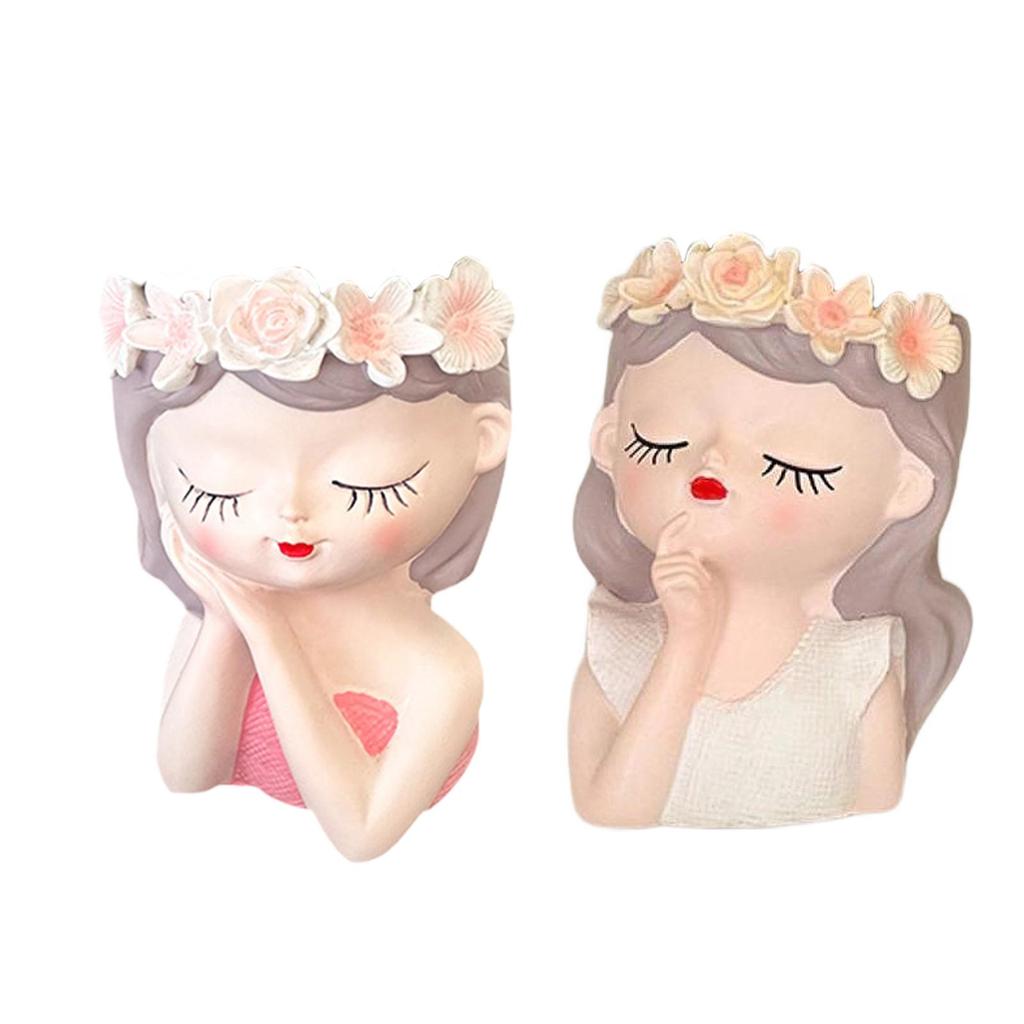 Fairy Head Flower Pot Photo Prop Flower Arrangement Art Crafts Gift Flower Holder for Entryway Cafe Farmhouse Garden Wedding