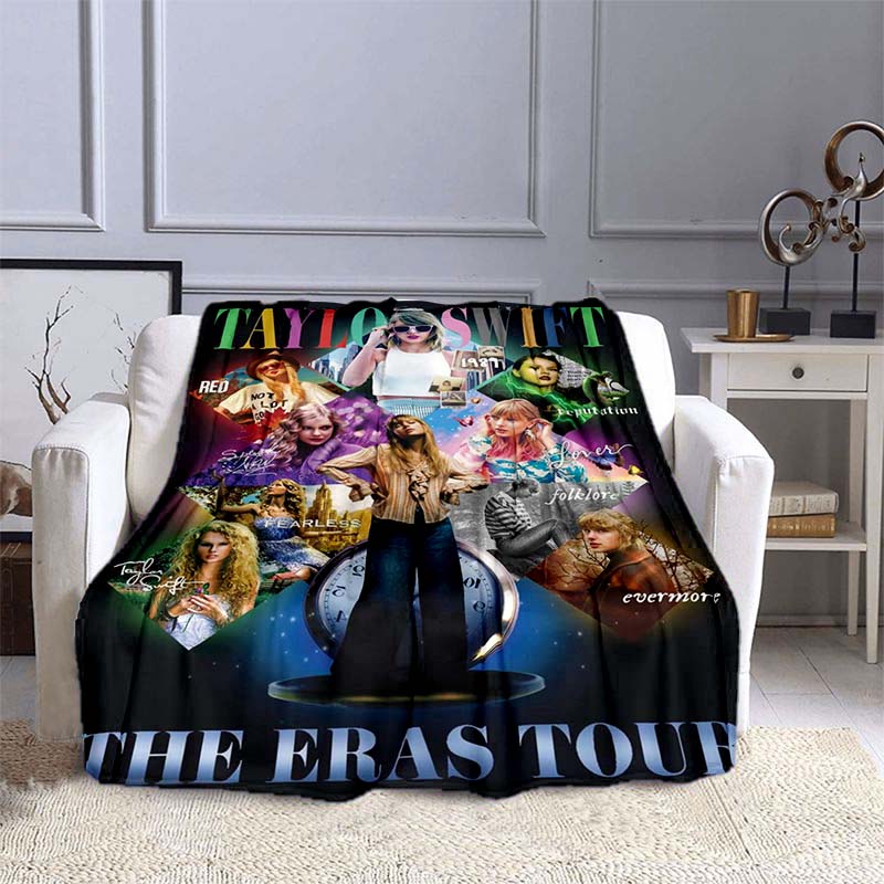Coperta K-PopT- Taylor-S-Swift - Regalo per Fan - Adatta per Casa, Tempo Libero, Campeggio e Viaggio - Coperta Multifunzionale