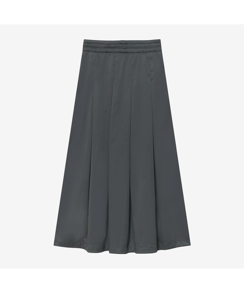 Noseupeiseu Nk6Nr31K Women'S Satin Flare Skirt Charcoal_Grey