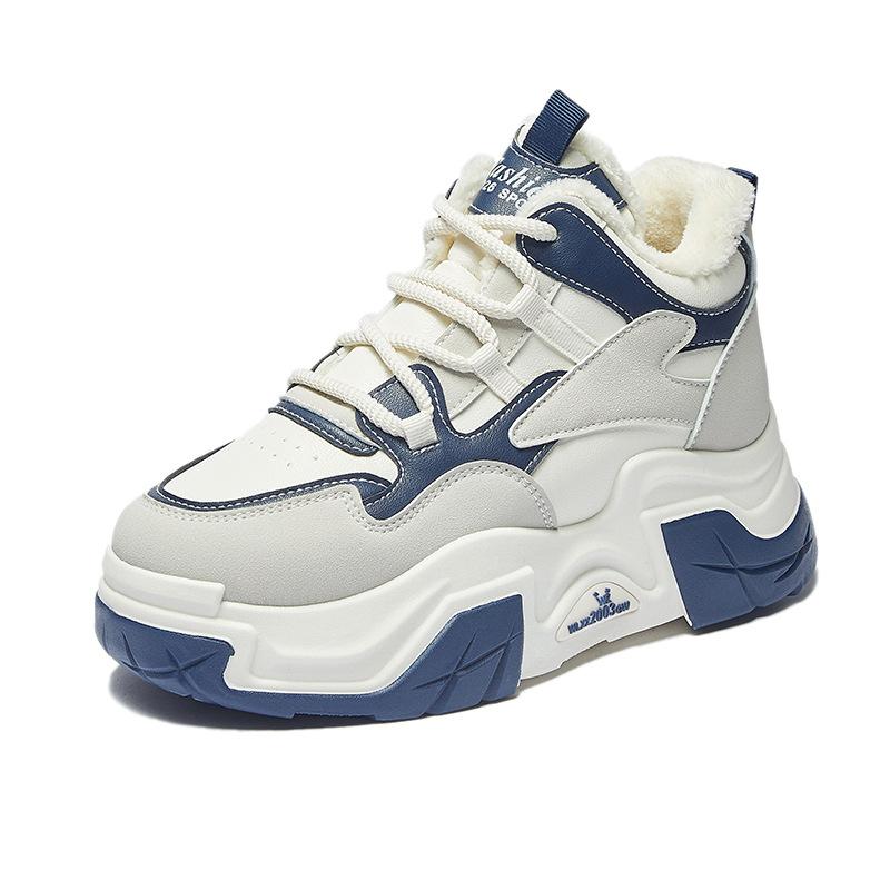 ins Korean version of the new velvet high-top dad shoes women's winter warm student sports and leisure shoes C-6602