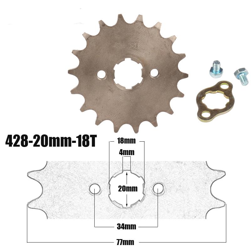 428# 20mm 10 11 12 13 14 15 16 17 18 19 T Teeth Front Engine Chain Sprocket For Dirt Pit Bike Monkey ATV Quad Go Kart