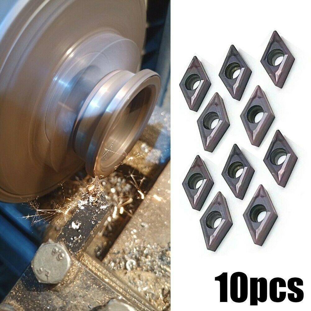 10PC DCMT21.51 DCMT070204 VP15TF Carbide Inserts For Lathe Turning Tool Holder