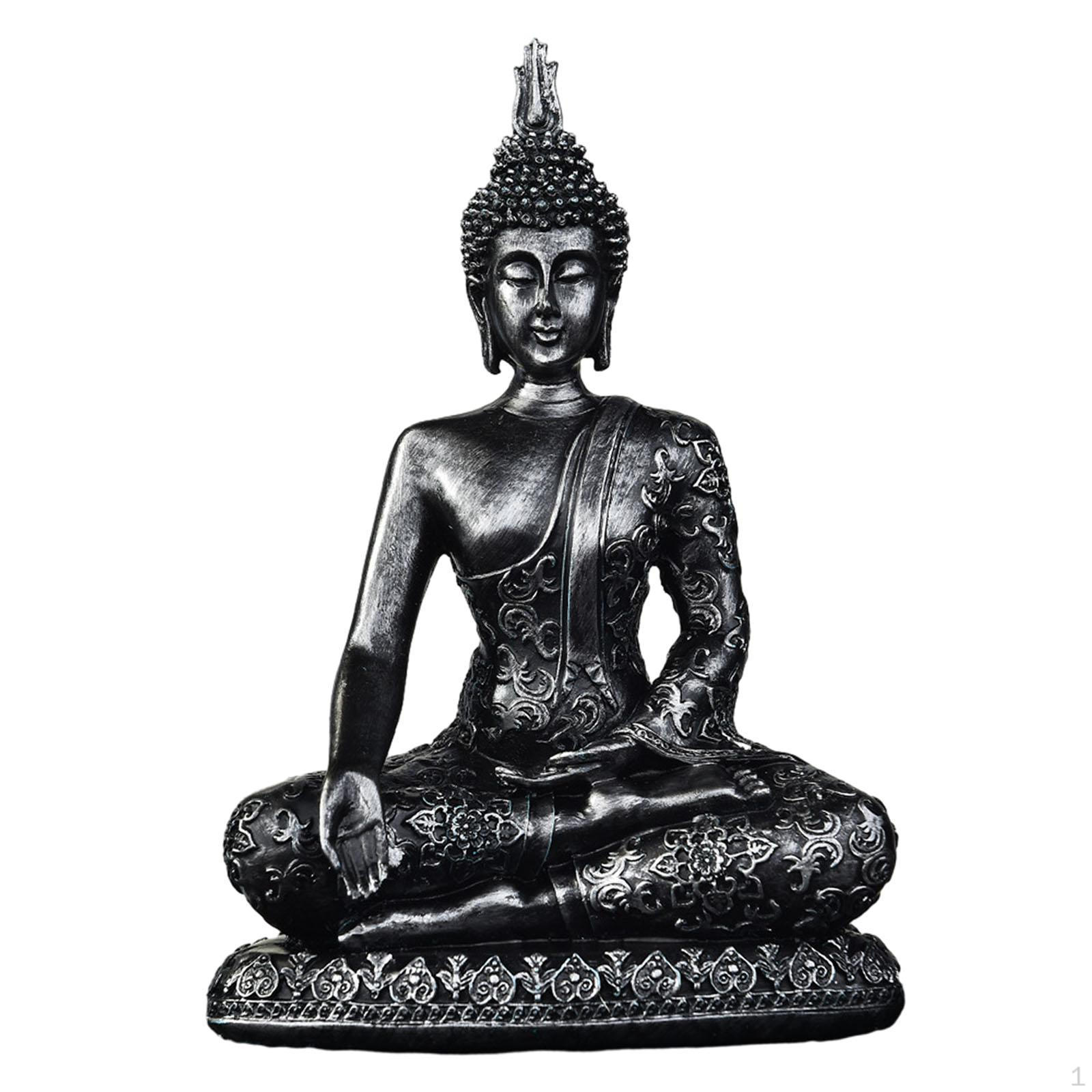 

Resin Buddha Statue, Seated Figurine, Home Decor, Decorative Sculpture, Office чёрный