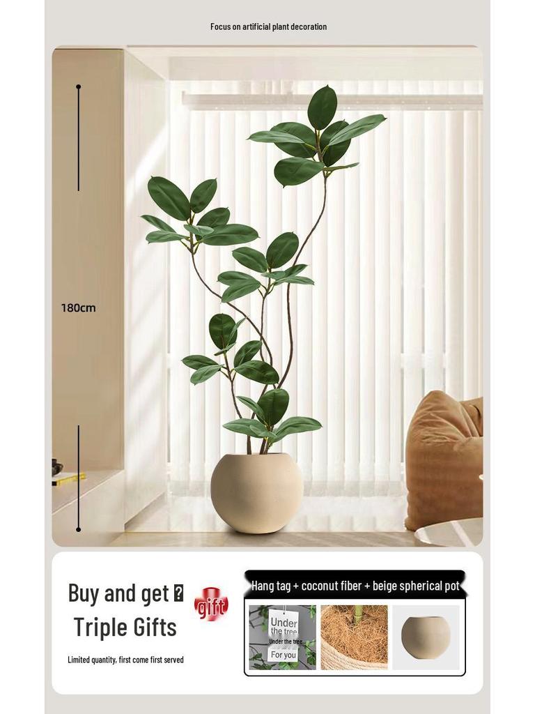 Luxurious Large Faux Green Plant Decoration for Indoor Use