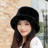 Hat Winter Women's Plush Bucket Hat Autumn and Winter New Warm Imitation Mink Rabbit Fluff Bucket Hat Basin Hat