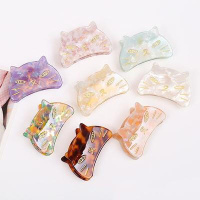 Korean Acetate Cute Cat Hair Claw Clip Leopard Hair Clip Claw Clamp Shark Hair Claw Clip Headwear Girls Women Hair Accessories