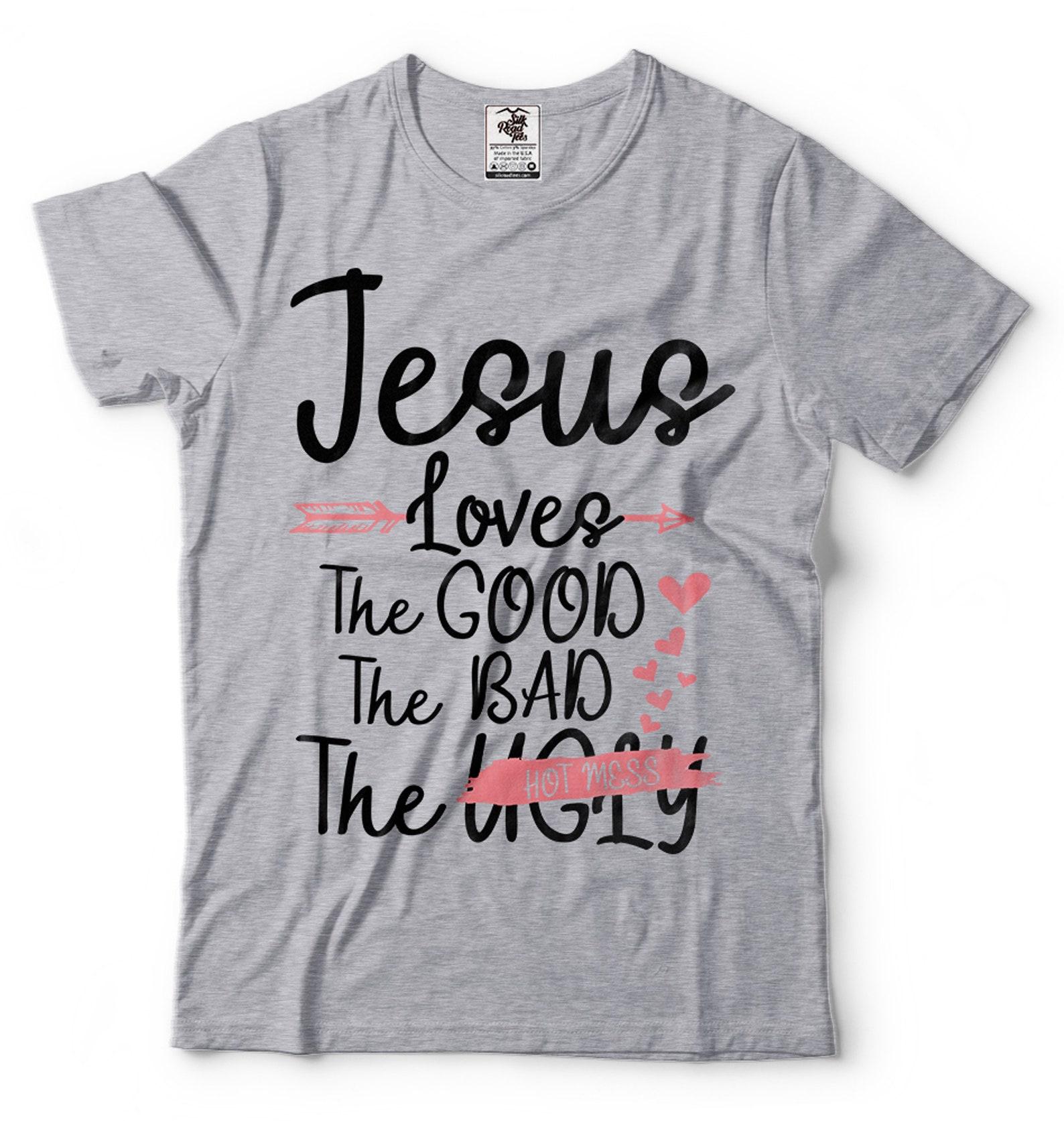 Jesus Loves All T-Shirt: Christian Faith Graphic Tee S