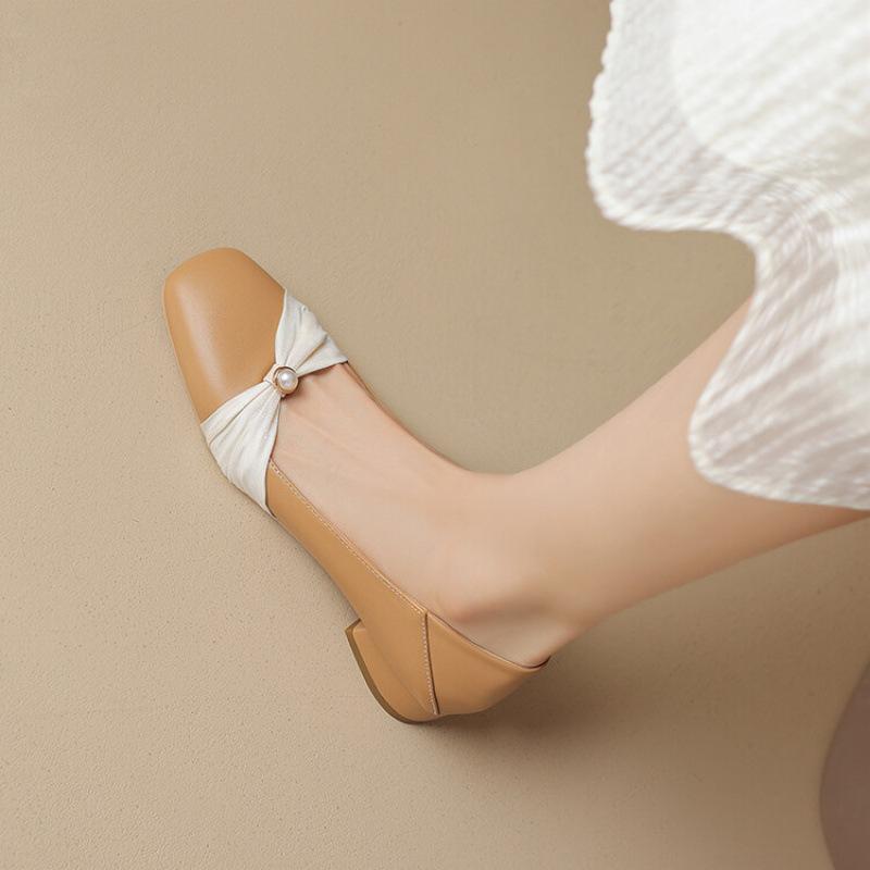 

Новые туфли-лодочки, на одной педали, с низким верхом, квадратным каблуком с низким вырезом, женские туфли больших размеров на низком каблуке, повседневные однотонные, на все четыре сезона, маленькие ле 39 абрикосовый