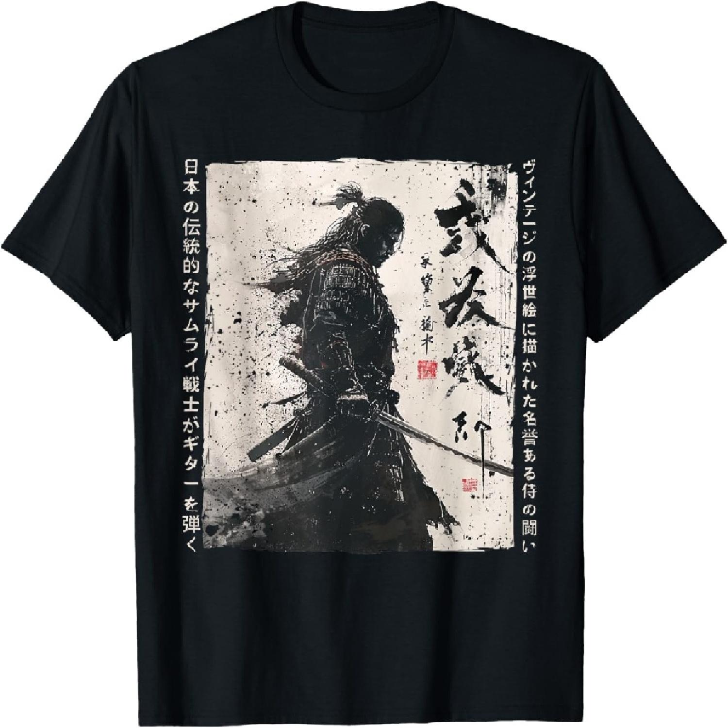 

Japan Samurai Warrior Fighter Ukiyo Ink Artwork Samurai T-Shirt(2) XXXXXL різнокольоровий