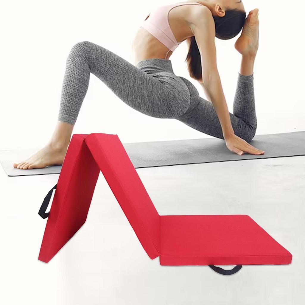 Exercise Mat Carry Handle Cushion Thick Home Gym Unisex Yoga Pad for Balance Fitness