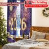 2D Flat Printing  2pcs  Celebration(3) Pattern Chic Curtains Polyester Curtains Holiday Ldeal for Living Room and Bedroom
