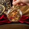 Winter Holiday Hanging Pendants Christmas Tree Crystal Ball Pendant with LED Light, Built-in Christmas-themed Ornaments Pattern Design, Acrylic