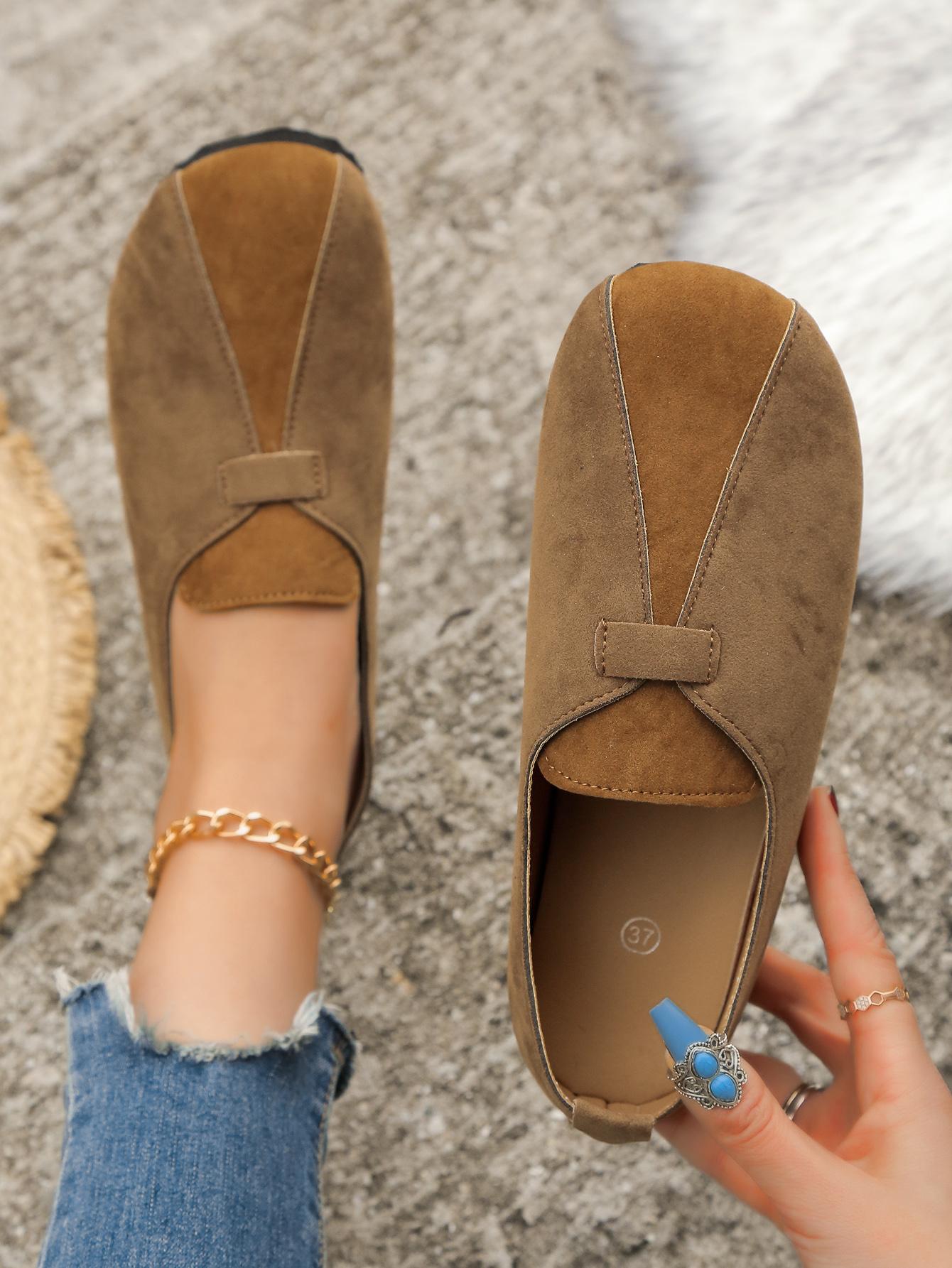 

Весна и осень 2024 года, новые матовые сплайсированные ретро-туфли, женские удобные туфли для мам на плоской подошве, туфли-бобовые 36