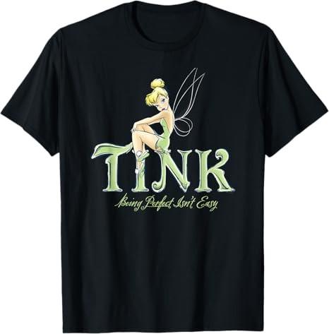 Peter Pan Tinker Bell Being Perfect Isnt Easy Black TShirt S