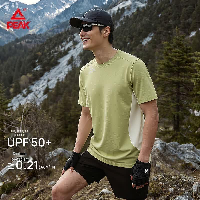 PEAK Men s Cooling Color Block Patchwork Short Sleeve T-Shirt XL