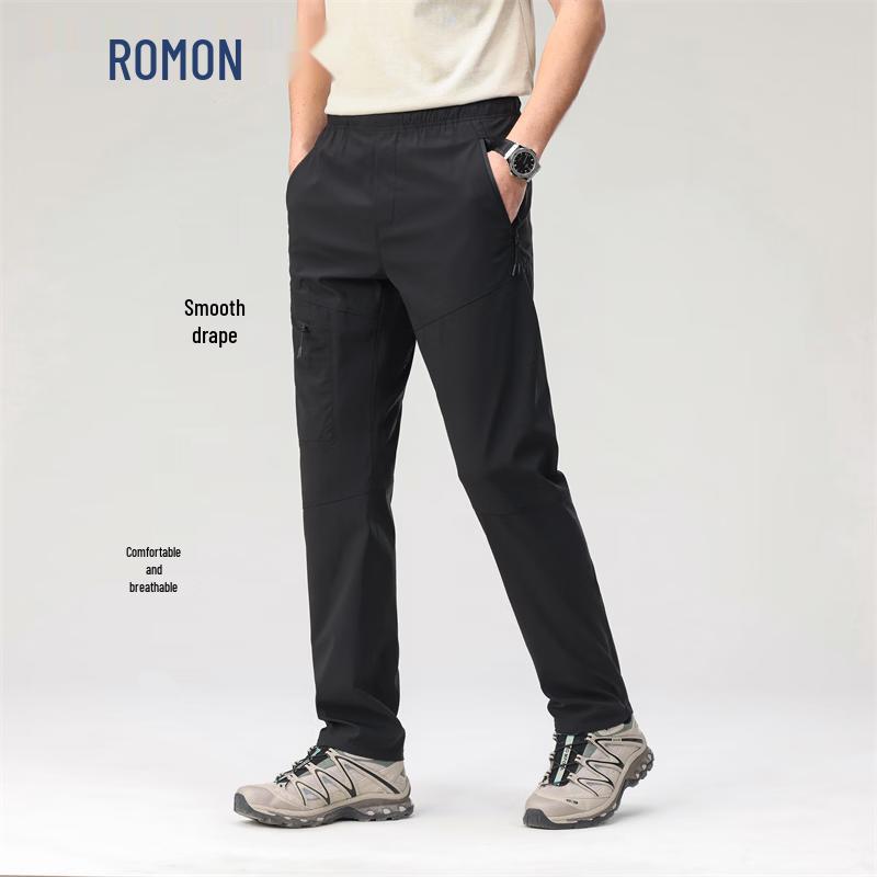 ROMON Men s Straight-Leg Lightweight Casual Pants 4XL