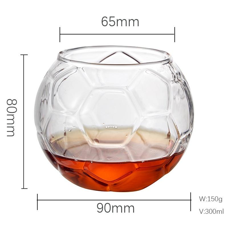 

300ML Football Baseball Whiskey Glass, Unique Soccer - Shaped Crystal Clear Whiskey Tumbler Glass for Bourbon, Scotch, Cocktails 201-300ml
