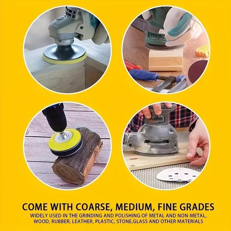 10pcs 6Inch 6Hole Hook And Loop Sanding Discs Sandpaper, 60-600 Grits Sand Paper For Random Orbital Sander