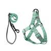 Dog Harness Dog Leash Three-piece Collar Chest Back Pet Leash Printed Dog Leash Pet Supplies