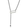 New Popular Geometric Shape O-shaped 925 Sterling Silver Jewelry Old Tassel Polished Oval Clavicle Chain Necklaces TYB388