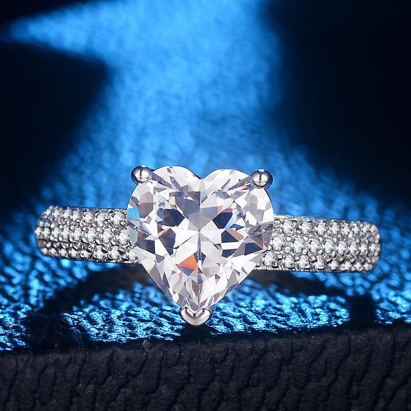 Tide Heart Zircon Ring Seiko Jewelry Copper Jewelry