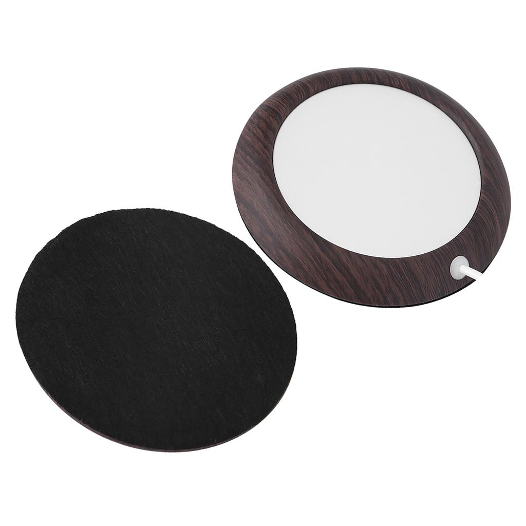 USB Cup Warmer Heat Beverage Mug Mat Office Tea Coffee Heater Pad Dark Wood Grain