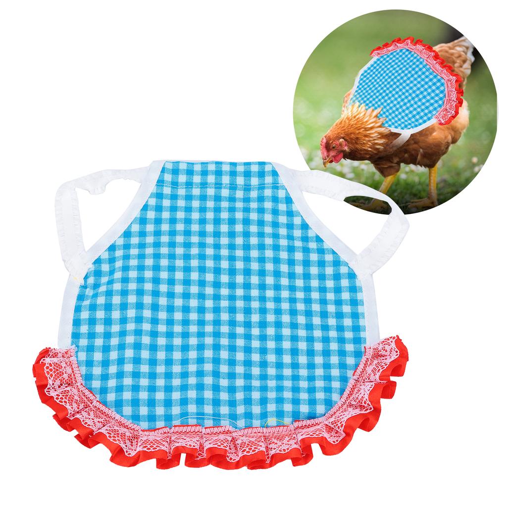 Chicken Vest Grid Poultry Back Protection Apron with Elastic Lace for Chicken Ducks GoosesBlue Grid