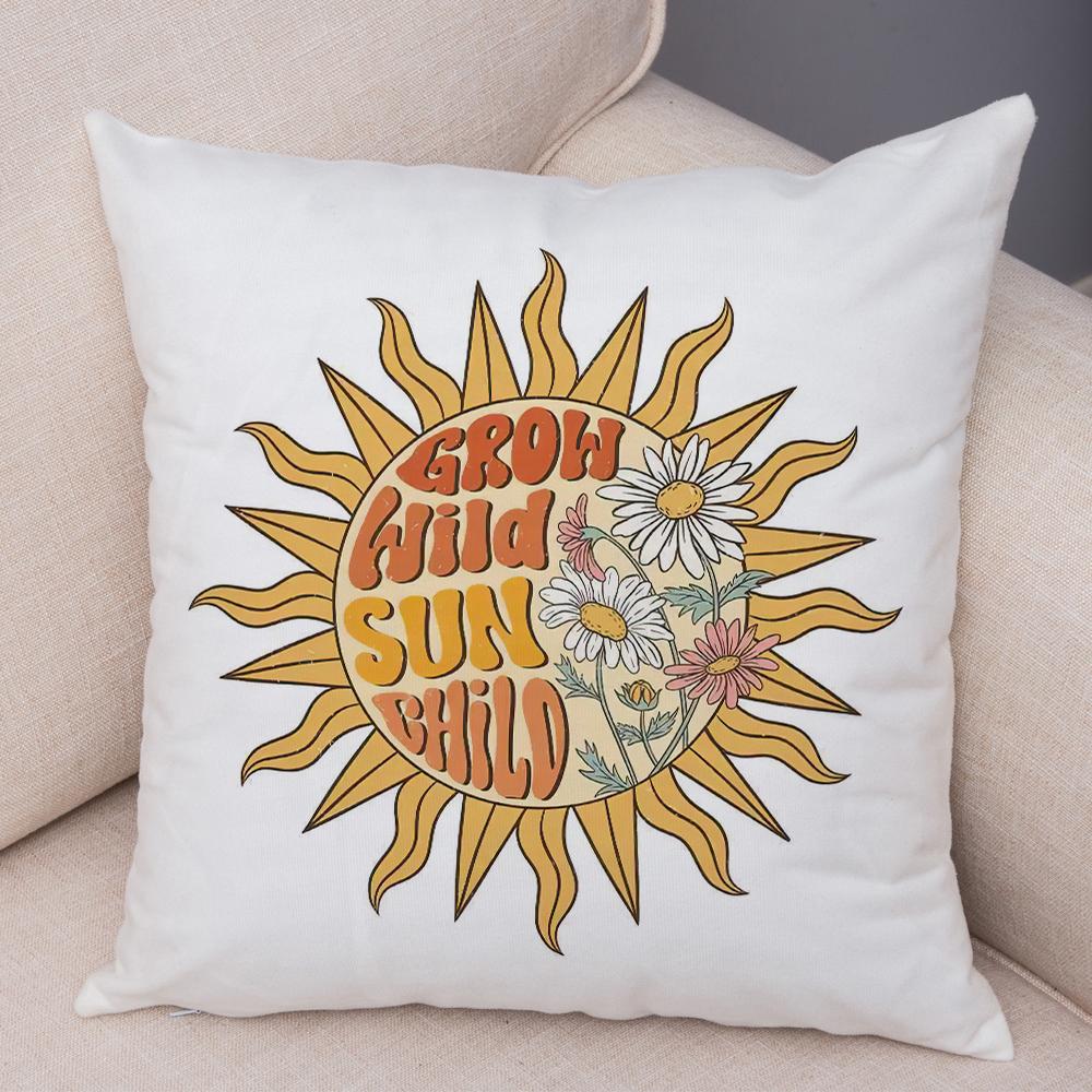 Wild Spirit Skull Pillowcase Double Print Stay Weird Mushroom Cushion Cover Soft Plush Boots Soul Camera Pillowcase for Sofa