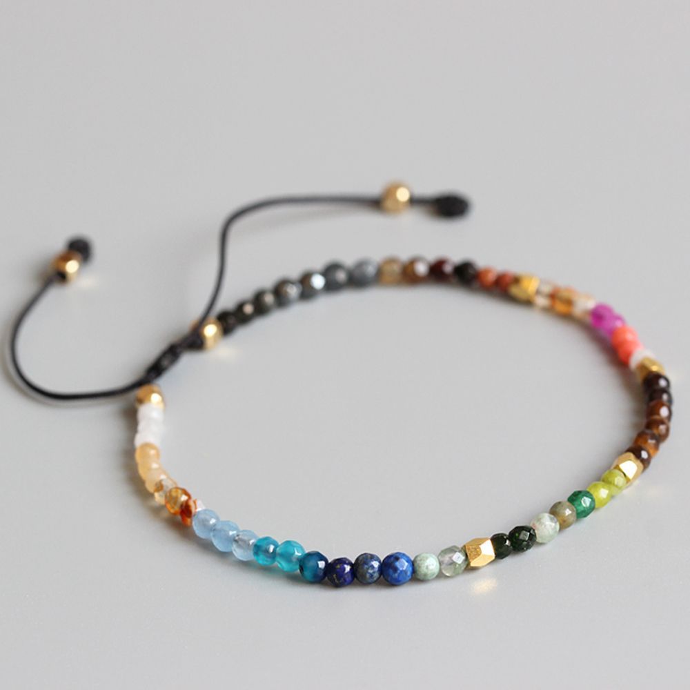 Simple Women Yoga Crystal Natural 7 Chakra Adjustable Reiki Bracelet Beads 12 Constellation Beaded
