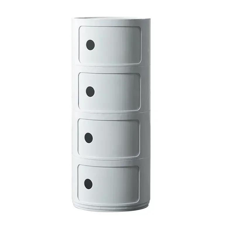 Cabinet Storage Cabinet Bedroom Furniture Modern Simple Plastic New Multi-Layer Bedside Storage Cabinet for Living Room Cylinder