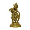 Pure Brass Krishna Statue, Home & Decor, Handmade Krishna Playing Flute Murti