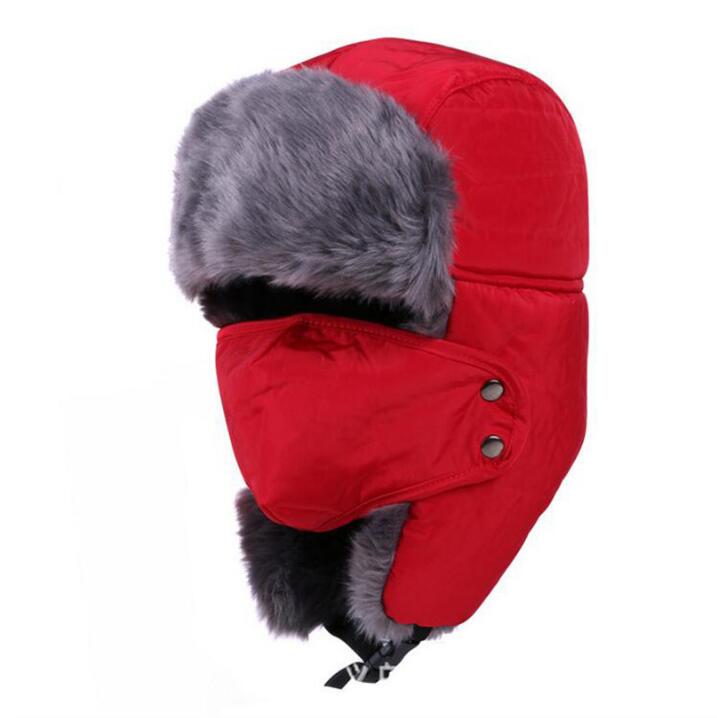 Winter Fur Hats Outdoor Windproof Thick Warm Winter Snow Women Cap Face Mask Men's Cycling Hat Caps GWYNIL1319a