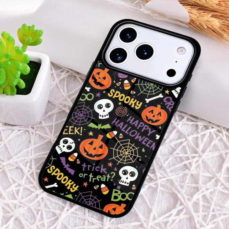 Pumpkin Bat Witch Shockproof Phone Case for iPhone 17 Air 16e 15 11 12 14 13 Pro Max Cover Coque