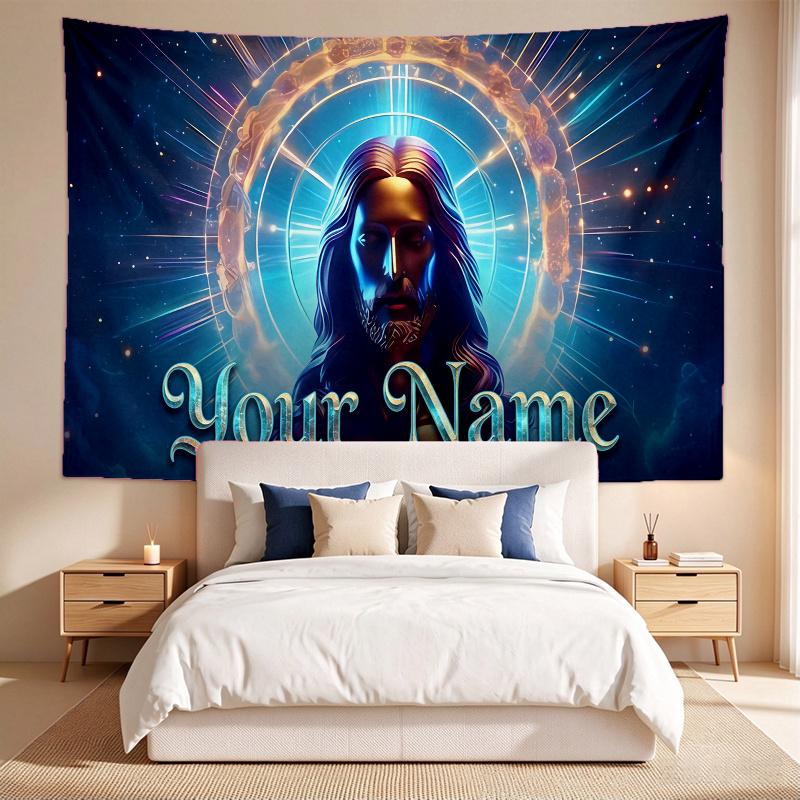 Jesus (1) Benutzerdefiniertes Namens-Wandteppich Wandbehang Wandteppich Wandkunst Dekor für Schlafzimmer Wohnzimmer
