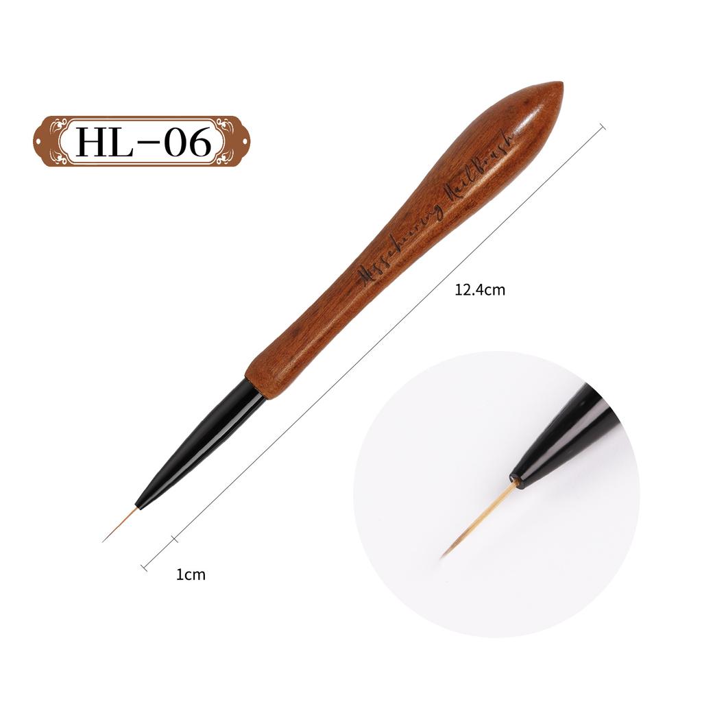 Japanese Manicure Pen Gourd Pen Walnut Sandalwood Rod Pull Line Painting Flower Hook Line Painting Gradual Change Smudge