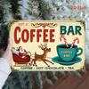 Vintagetin Sign  Ironwork 1181X787  Santa Claus On Sleigh Hot Coffee Bar Red and Green Christmas Atmosphere Strong  Wa