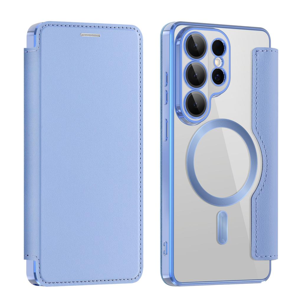 For Samsung Galaxy S26 Ultra Magnetic Case RFID Blocking Card Holder Leather Phone Cover with Lens Film