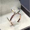 Eleganter Prinzessquadrat-Diamantring in 18 Karat Roségold-Beschichtung für Damen Modeschmuck